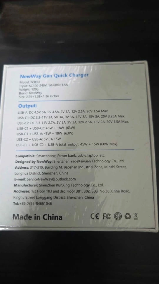 NewWay GaN Quick Charger FC83U 65W PD QC - photo 2