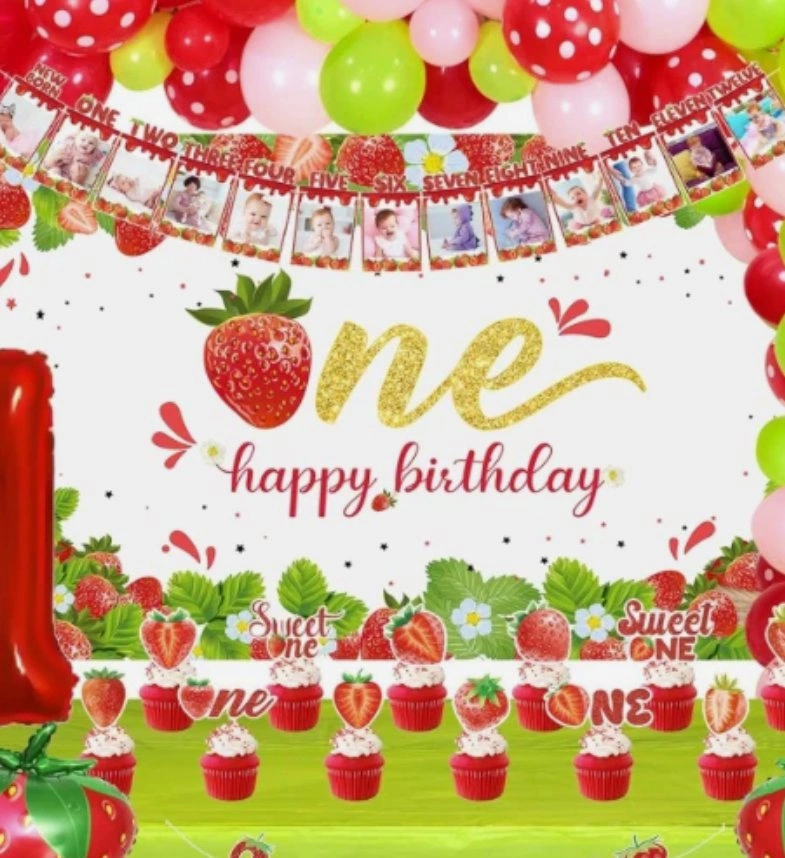 Holkcog Strawberry First Birthday Party Decorations - photo 3