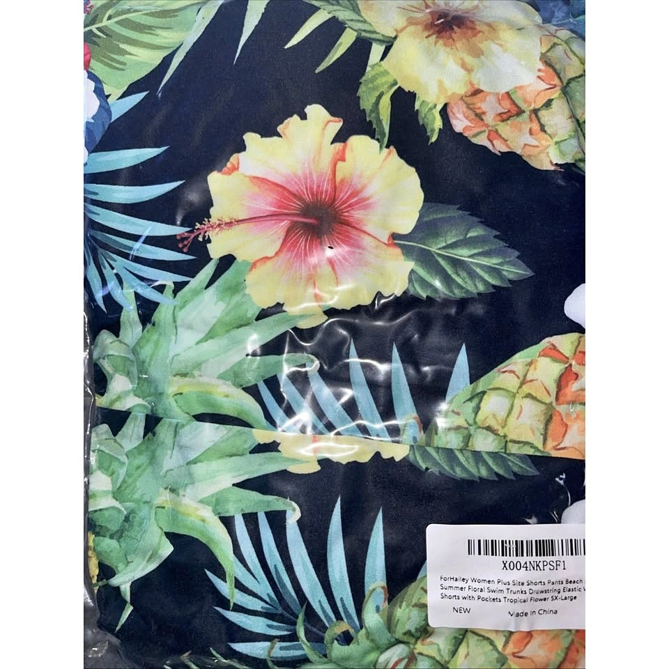 Women’s Plus Size 2XL-5XL Beach Shorts with Pockets