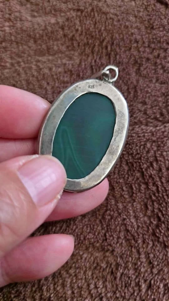 Malachite and Amethyst in sterling silver