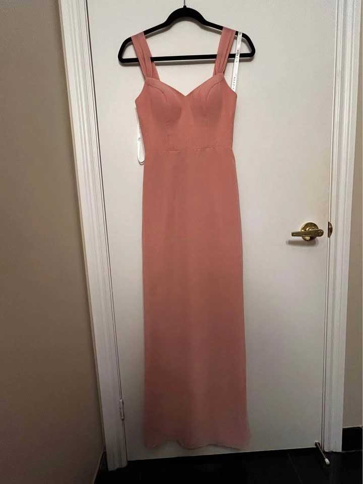 Chiffon Pastel Pink Bridesmaid Dress - photo 5