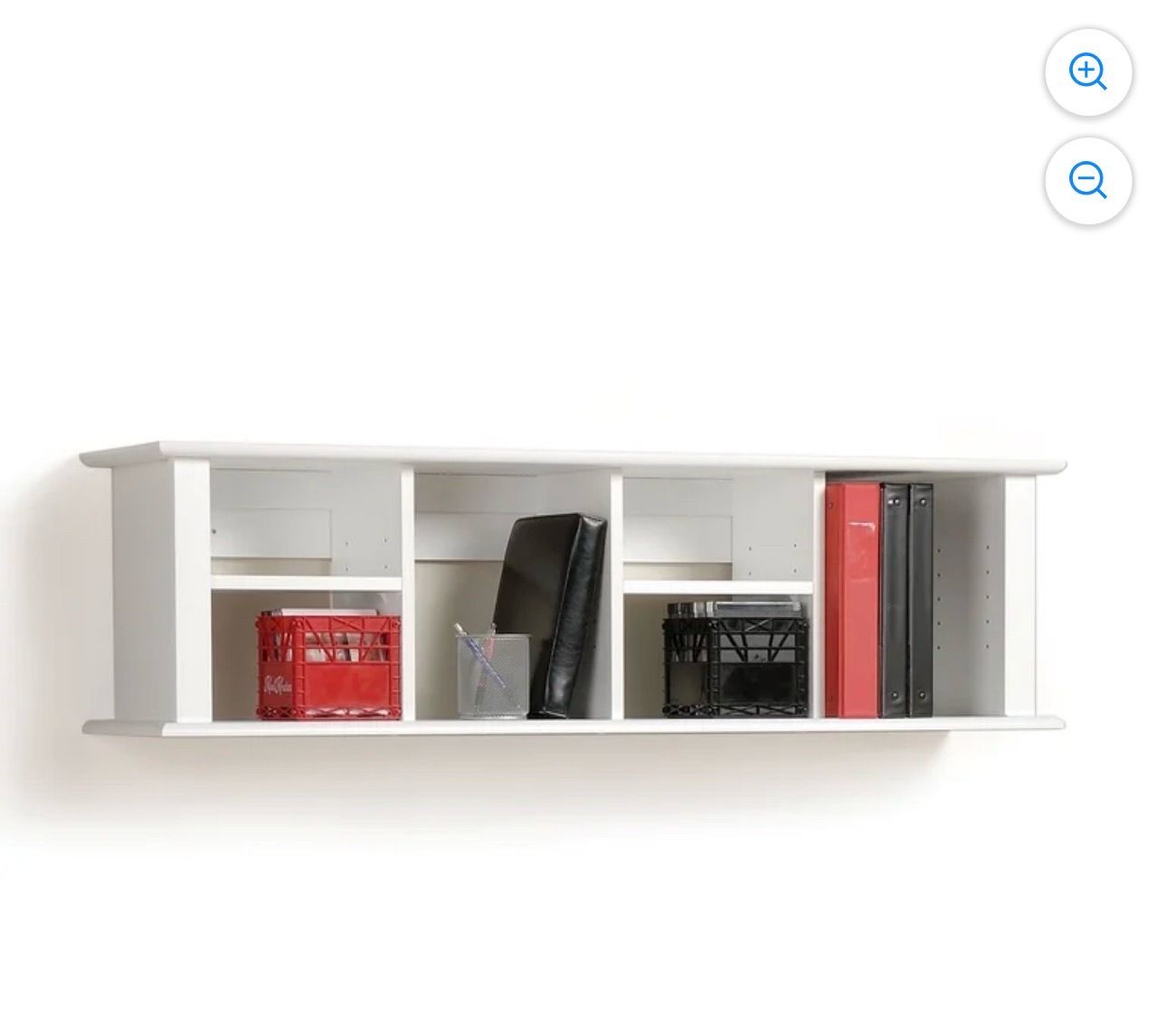 Prepac Home Office Wall Mounted Desk Hutch, White - photo 2