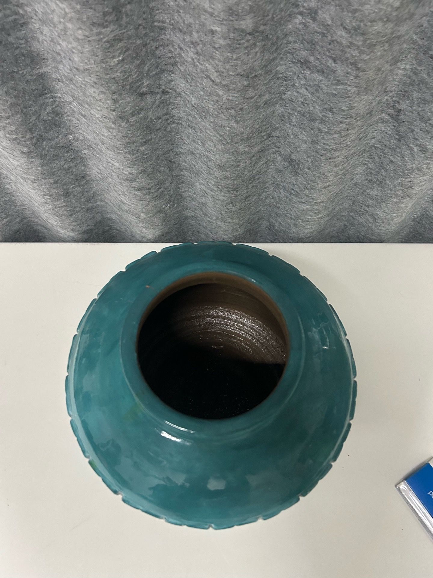 Vintage Crate & Barrel Vianni Vase Turquoise Made in Philippines - photo 2