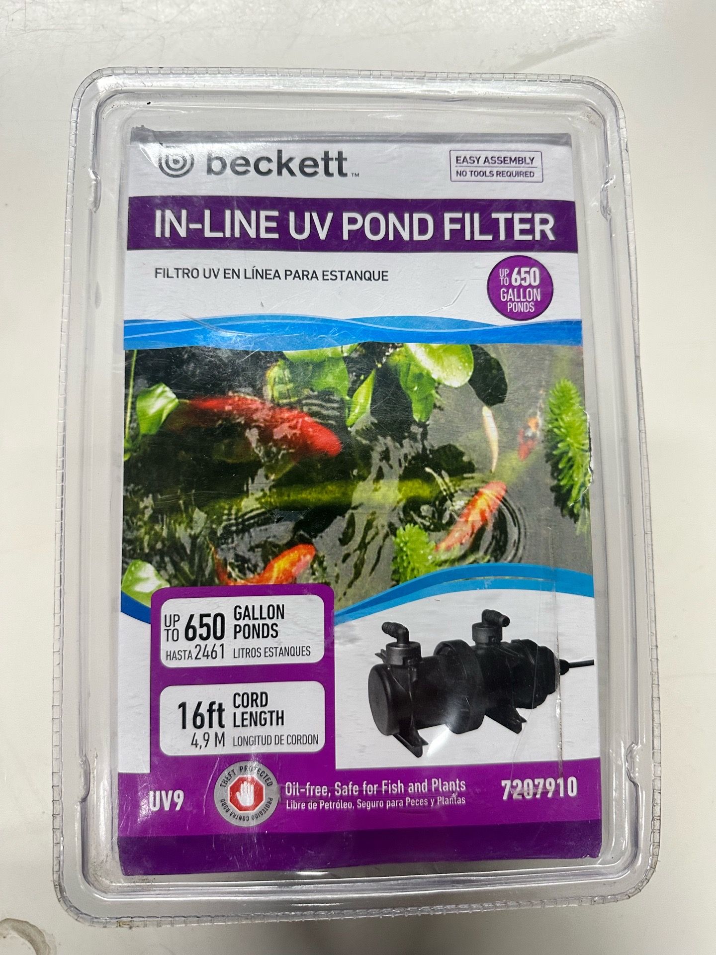 BECKETT IN-LINE UV POND FILTER - 650 GALLON PONDS