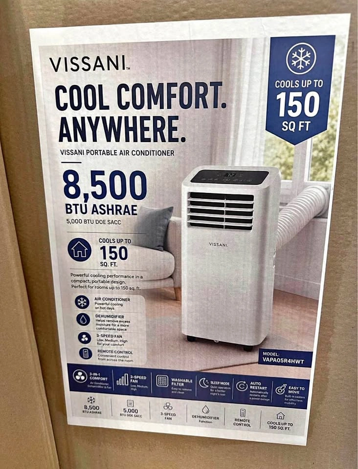Vissani portable air condition 8500 Btu