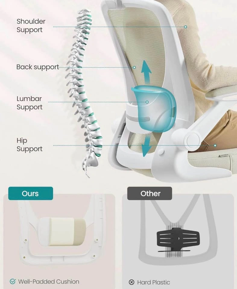 Office Chair, Mesh Swivel, Ergonomic Lumbar & Head Support - photo 2