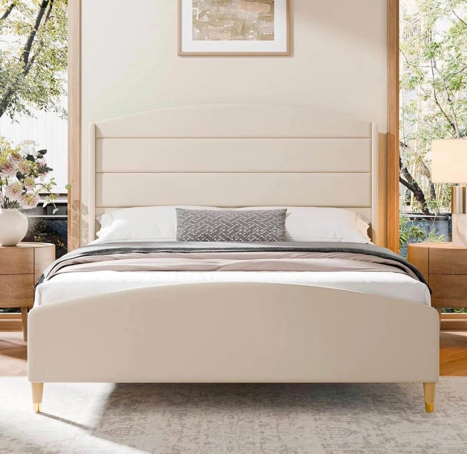 Queen Size Velvet Wingback Bed Frame - photo 3