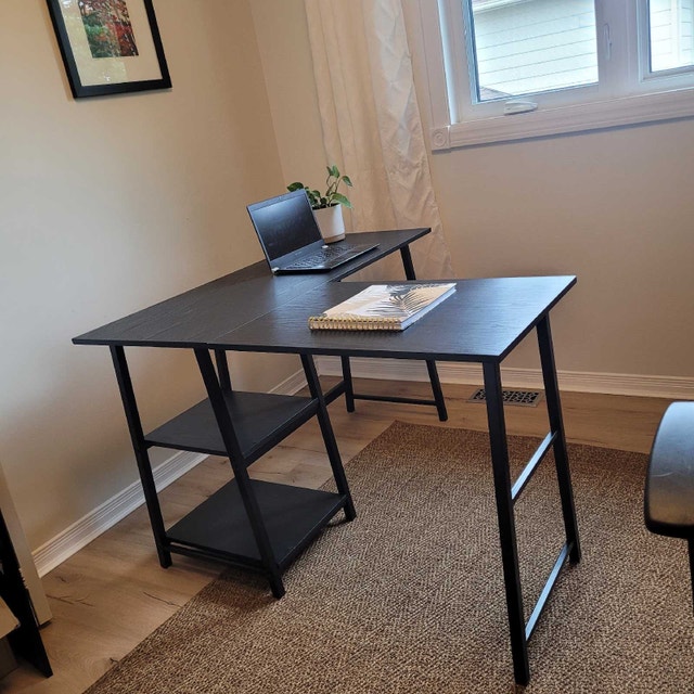 Computer Desk (L-shaped) - Modern & compact