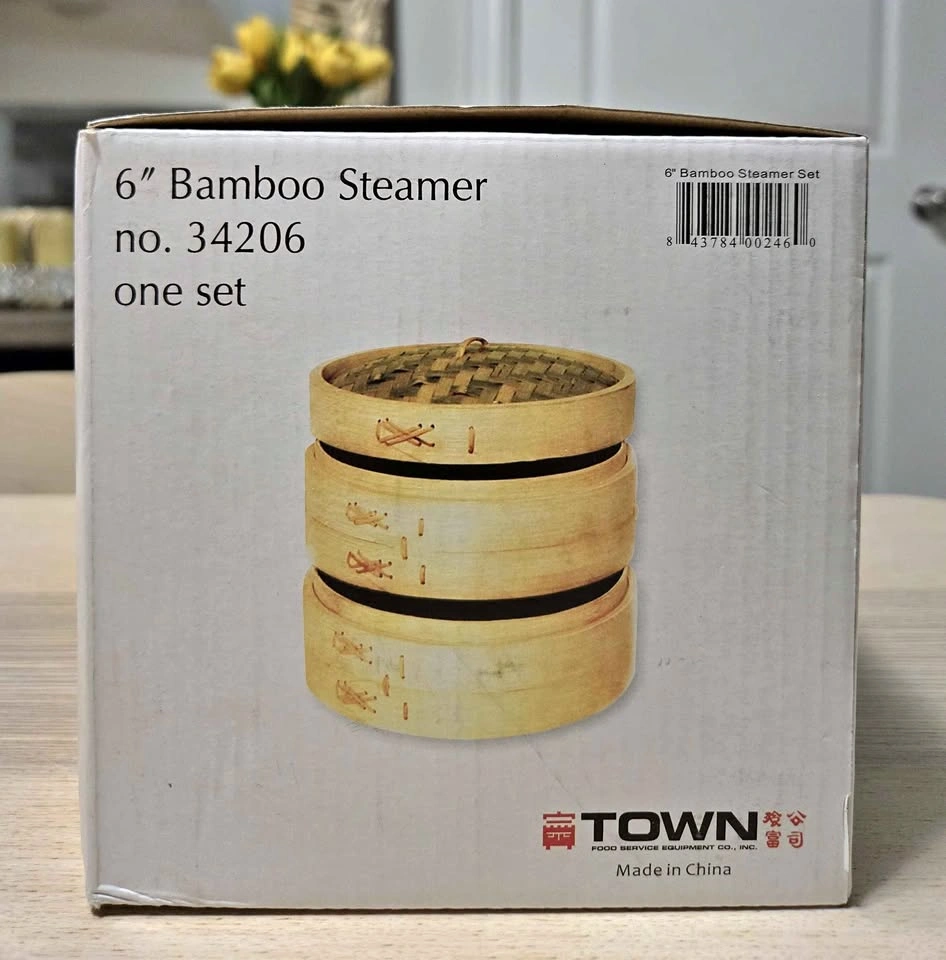 New 6" Bamboo Steamer Set