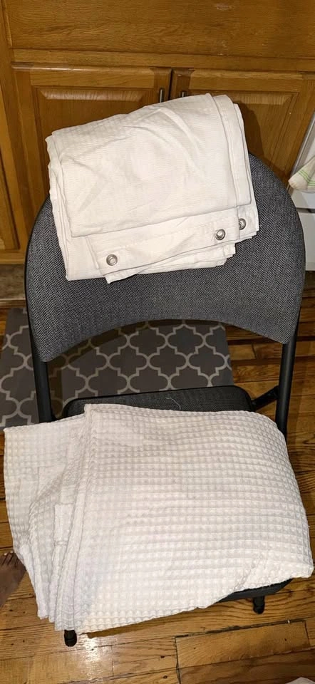 Free two white shower curtains!