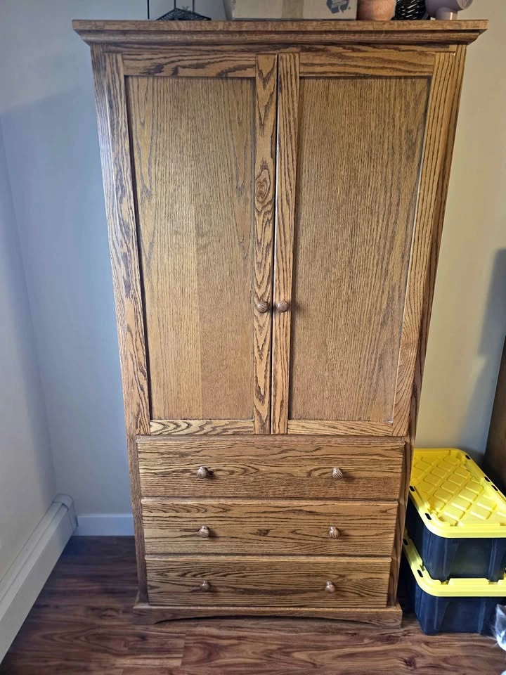 Oak Wood Armoire Wardrobe