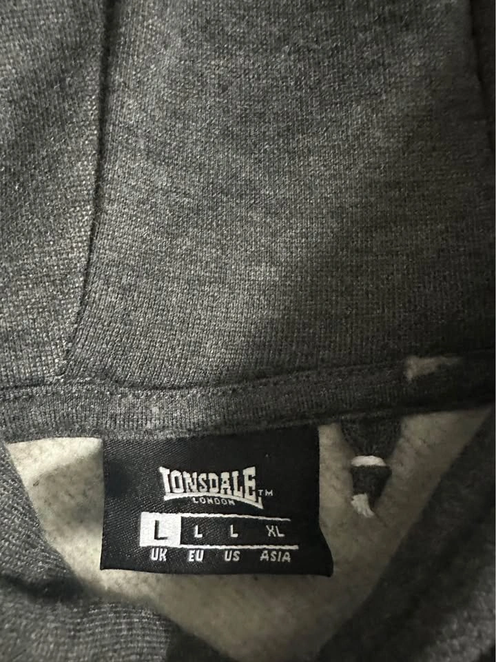 Lonsdale London Hoodie Grey Size L UK Streetwear - photo 3