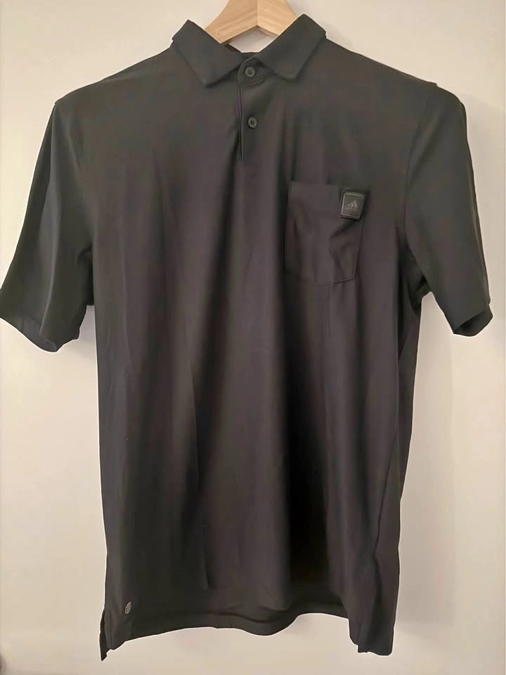 black short sleeve polo shirt cotton