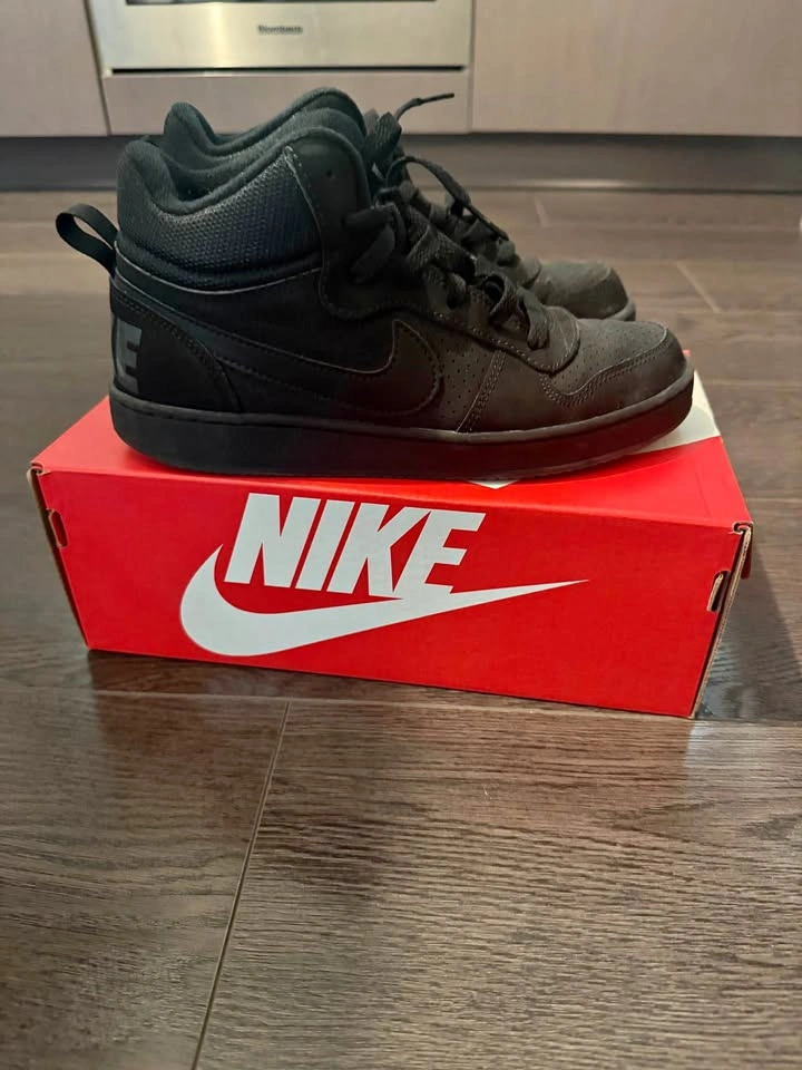 black high-top sneakers