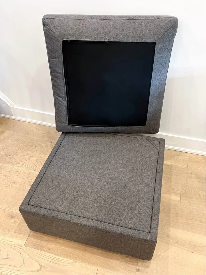 Cozey Ciello Storage Ottoman in Storm Grey ⚽ - photo 3