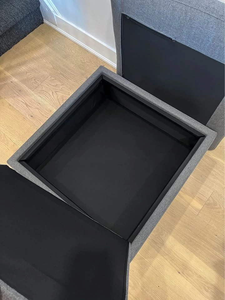 Cozey Ciello Storage Ottoman in Storm Grey ⚽ - photo 4