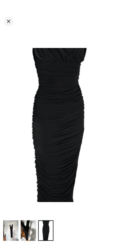 Saks Fifth avenue black ruched dress - photo 3