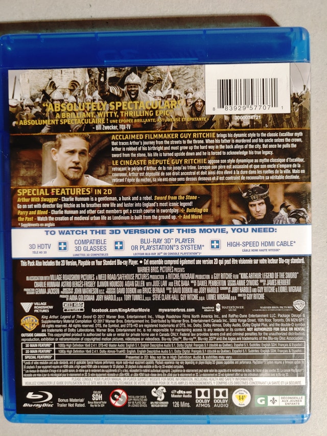 King Arthur Legend of the Sword 3D Blu Ray - photo 2