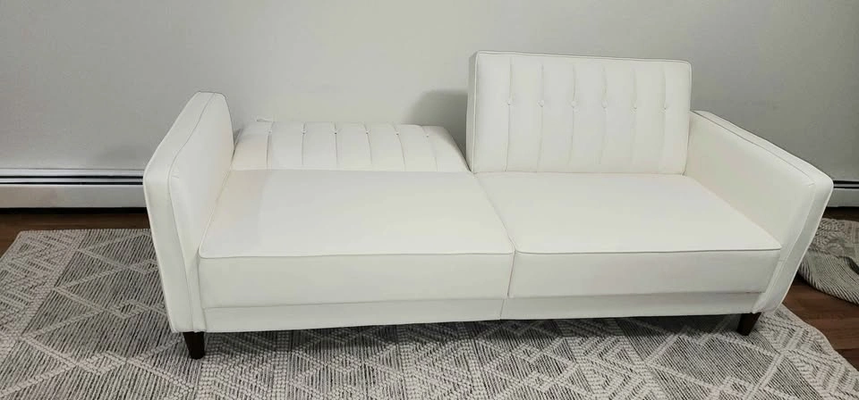 White Convertible Couch, Like New - photo 2