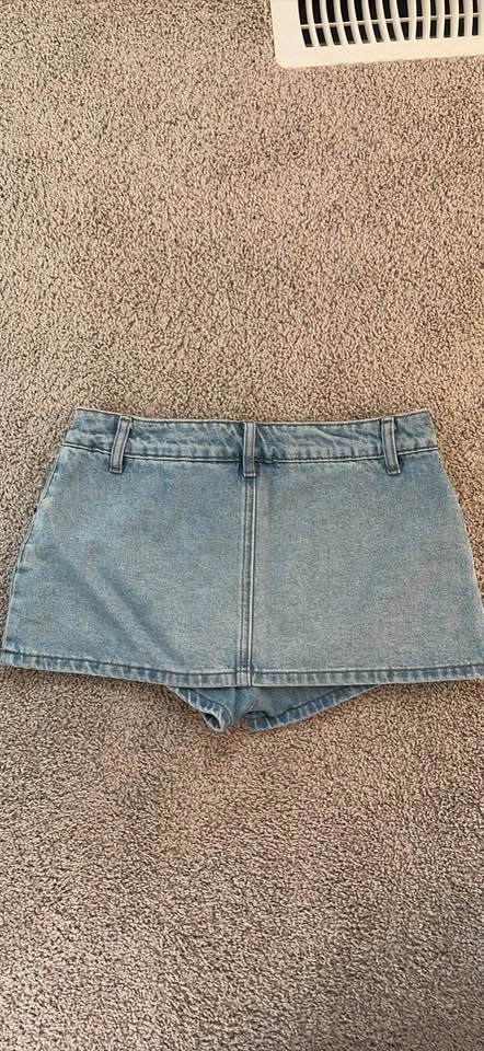 Edikted Denim Skirt with Built in shorts - photo 2