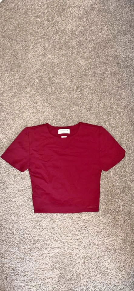 Aritzia Red Contour Cropped Top