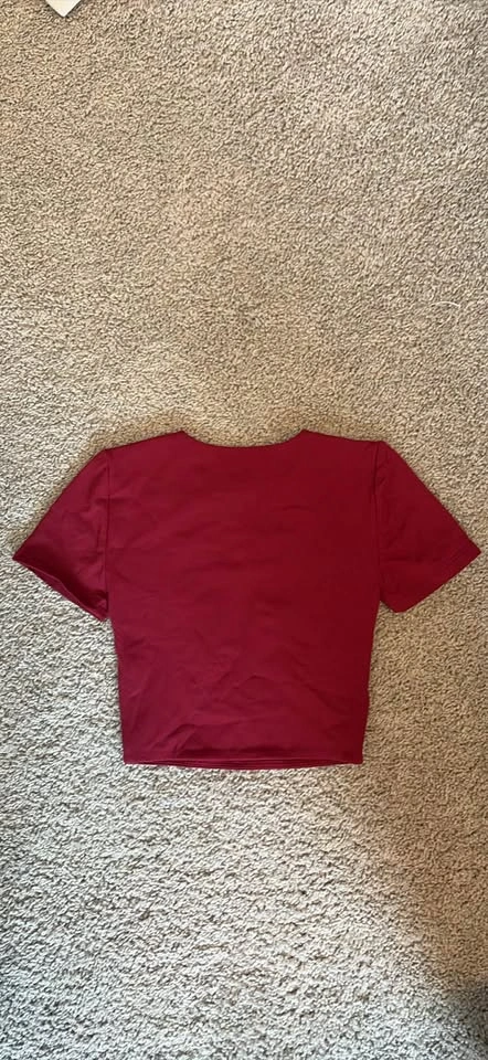 Aritzia Red Contour Cropped Top - photo 2