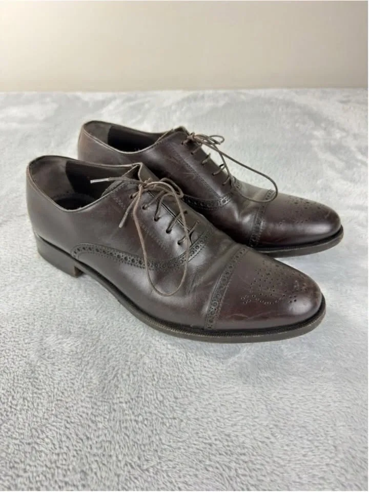 Scarosso Men's Silvio Brown Oxford Shoes - Size 9.5 US