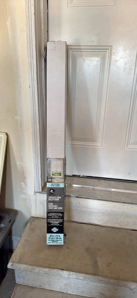 Cordless Light Filtering Zebra Roller Shade 38x72 in