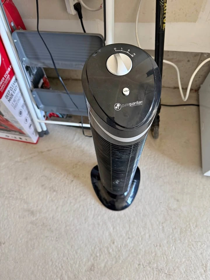 pureguardian oscillating black tower fan