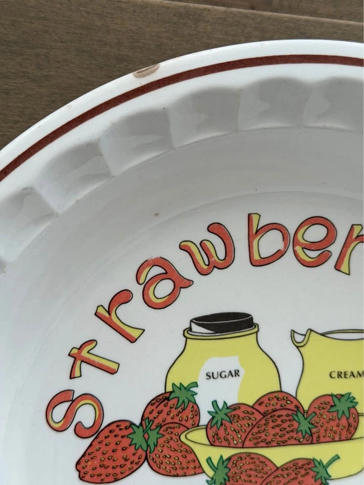 Vintage Cottagecore Recipe Pie Plates | Strawberry & Lemon - photo 4