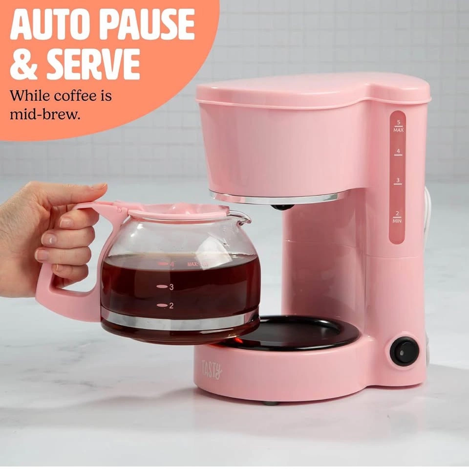 5-Cup Coffee Maker with Auto Pause & Pour (Pink) - photo 4