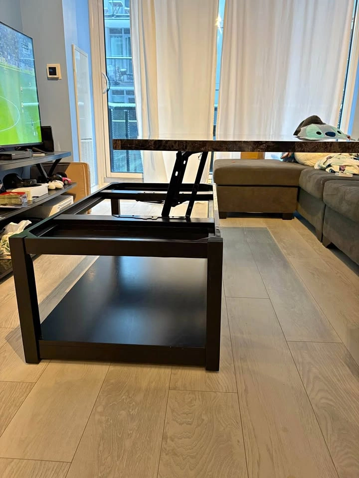 Faux Marble Lift-Top Coffee Table