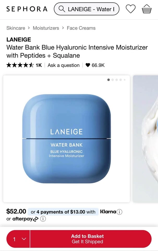 LANEIGE Water Bank Blue Hyaluronic Intensive Moisturizer 50ml - photo 5