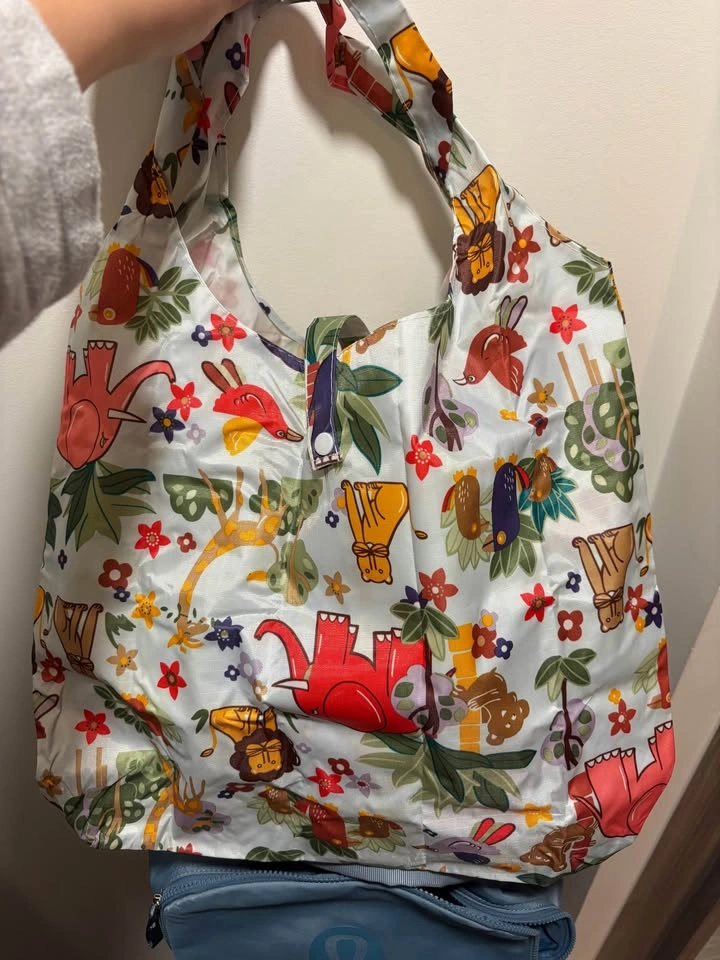 Cute Reusable Shopping Bag - Floral Animal Foldable - photo 2