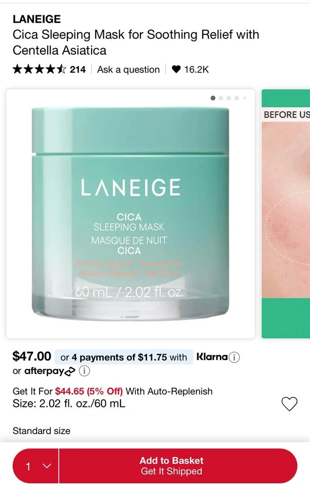 LANEIGE Cica Sleeping Mask 60ml - photo 4