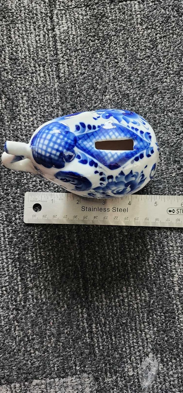 Gzhel Porcelain Elephant Piggy Bank - photo 2