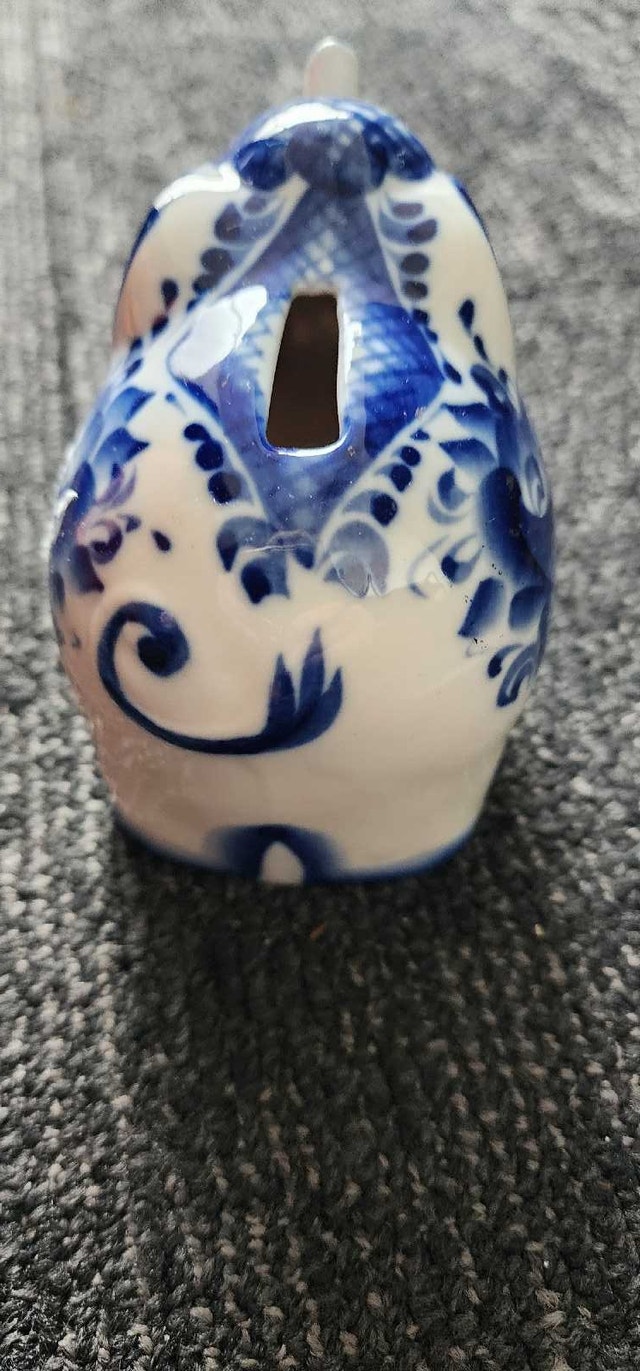 Gzhel Porcelain Elephant Piggy Bank - photo 3