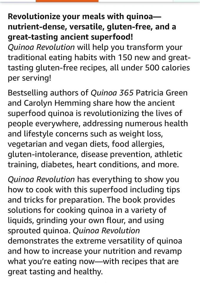 Quinoa Revolution Cookbook by Patricia Green & Carolyn Hemming - photo 4