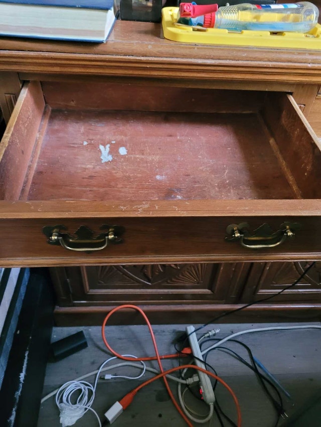 Vintage Oak Hutch with Mirror - photo 3