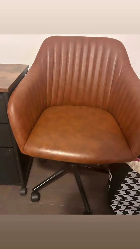 Executive Office Chair - Rust/Light Brown Vegan Leather