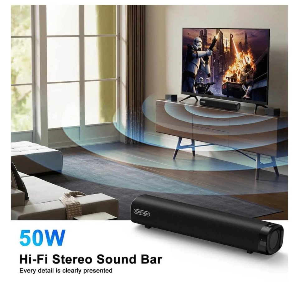 50W Bluetooth Soundbar with Subwoofer, 3D Surround Sound System - photo 2