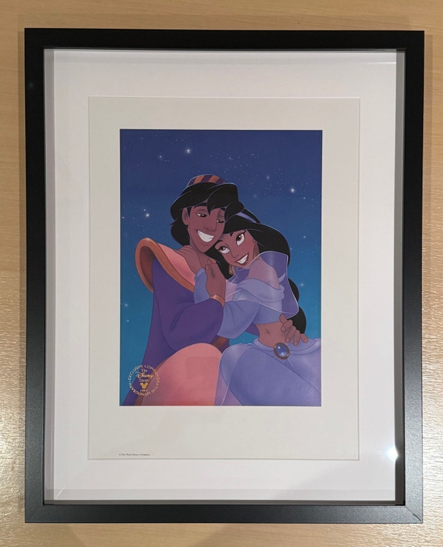 Disney Aladdin & Jasmine 1993 Lithograph