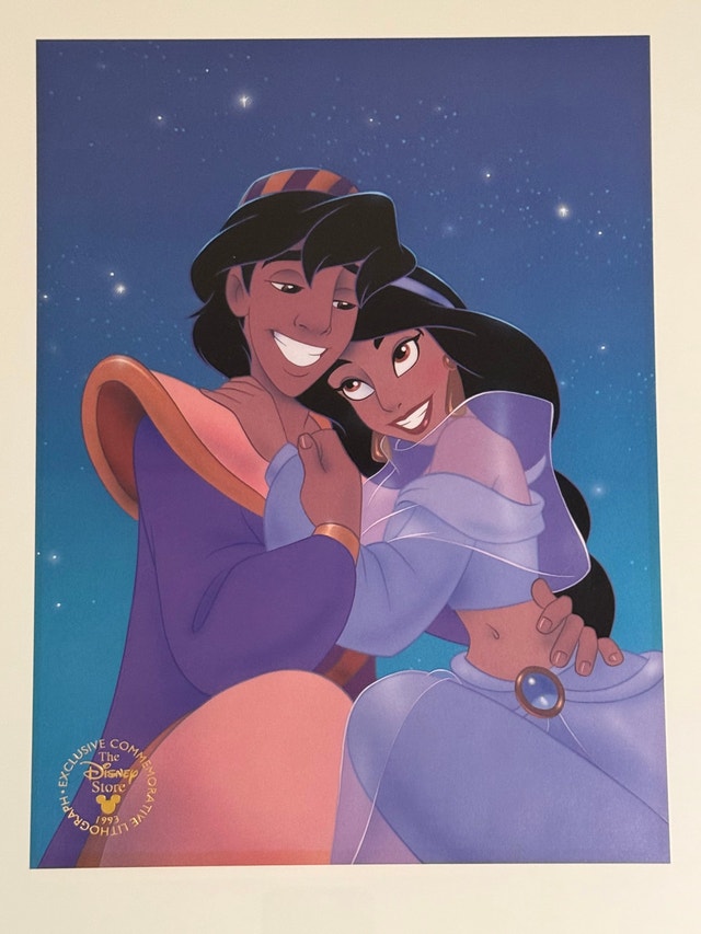 Disney Aladdin & Jasmine 1993 Lithograph - photo 2