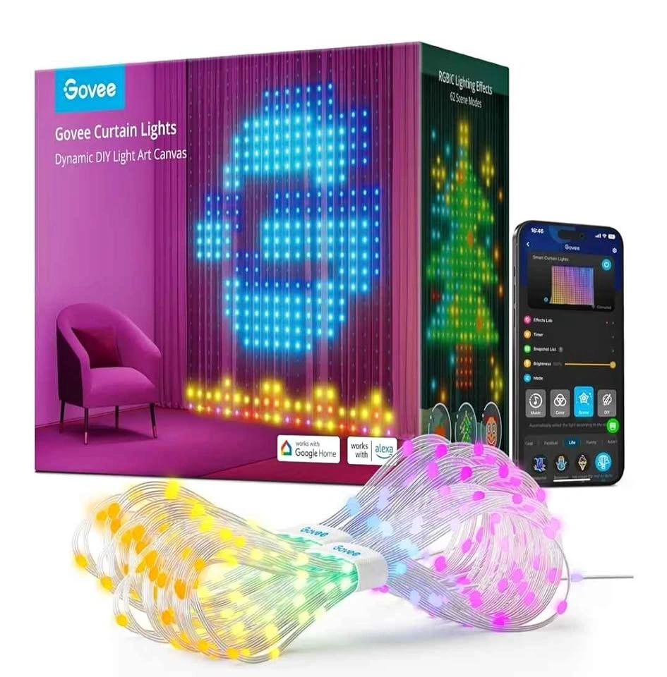 Govee Curtain Lights with Alexa. New