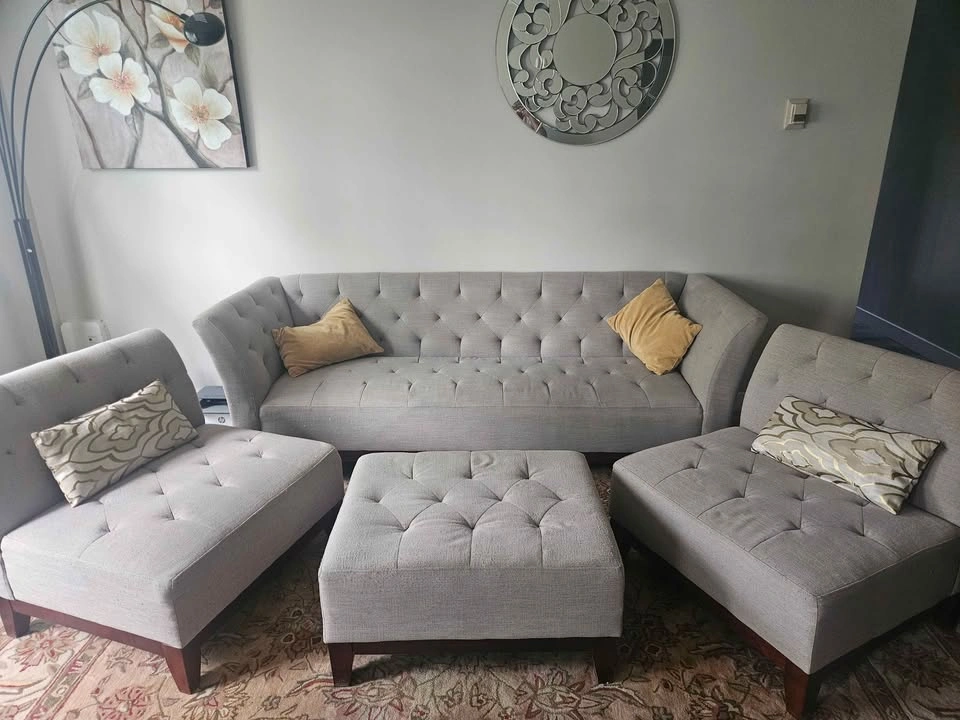 Sage Green Sectional and Ottoman - photo 4