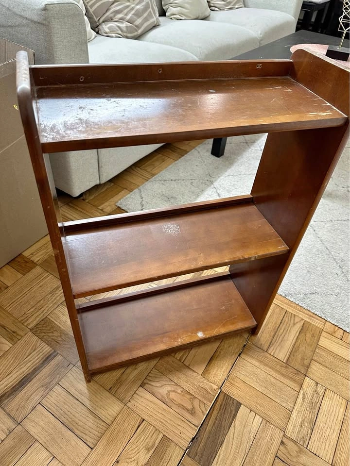 Narrow Wood Apartment Bookshelf / Display Shelf
