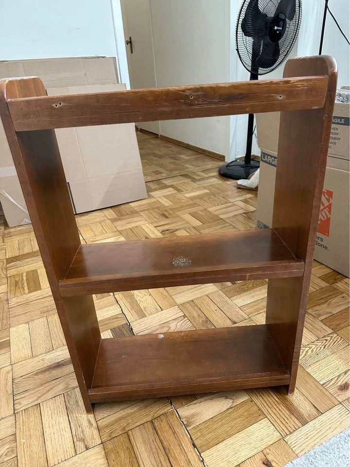 Narrow Wood Apartment Bookshelf / Display Shelf - photo 2