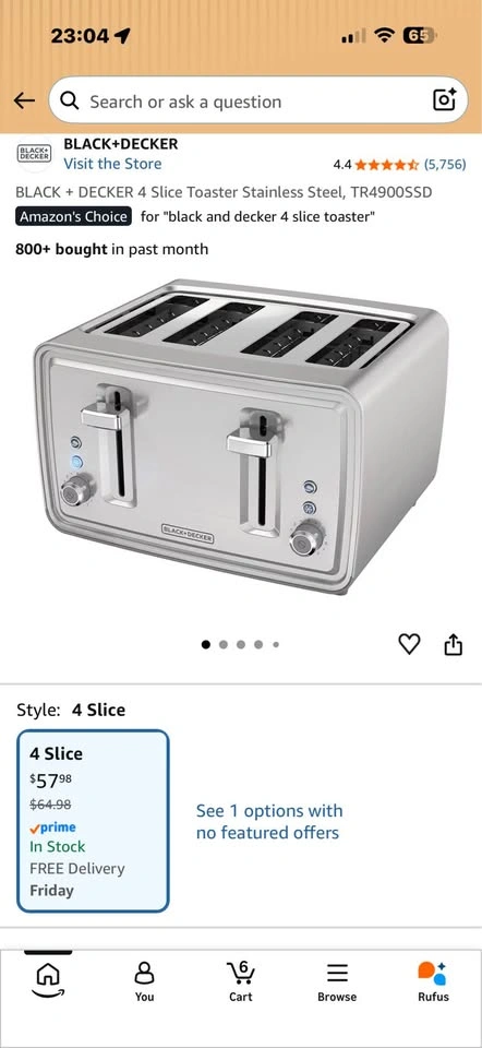 BLACK+DECKER 4-Slice Toaster TR4900SSD - photo 3