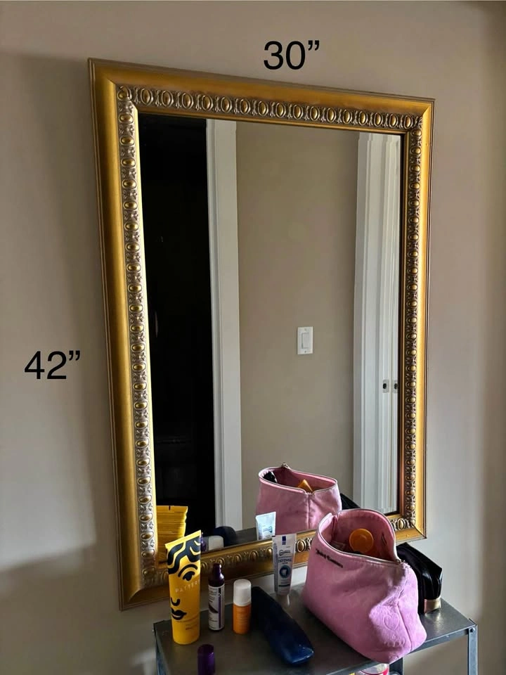 Large Gold Framed Wall Mirror