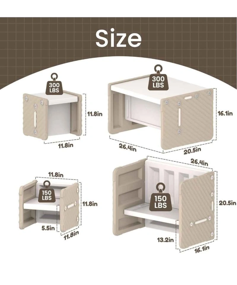 Kids table and chair set (brown) - photo 5